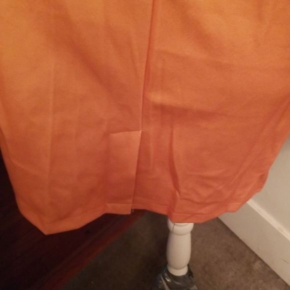 Womens Orange & Navy Color Block  Faux Fur Removable Collar Coat New Wool Look L - Picture 8 of 13